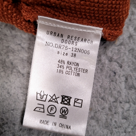 Urban Research Doors Shirt Mens Size 38 Luxury Designer Modern Knit Orange - Picture 5 of 6